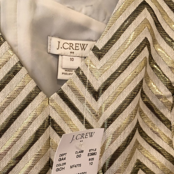 NWT j crew gold and cream dress! - Picture 3 of 3